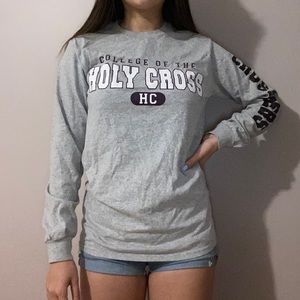 Gray College of the Holy Cross Long Sleeve T-Shirt